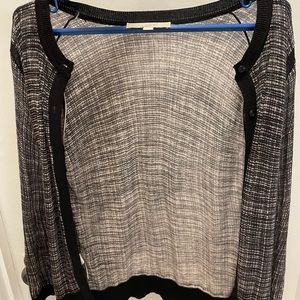 LOFT black plaid cardigan